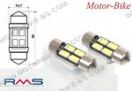 ЛАМПА 12V T11x30 S8.5 СОФИТНА ДИОДНА /4 ДИОДА SMD 5630/ RMS /2 БР. К-Т/